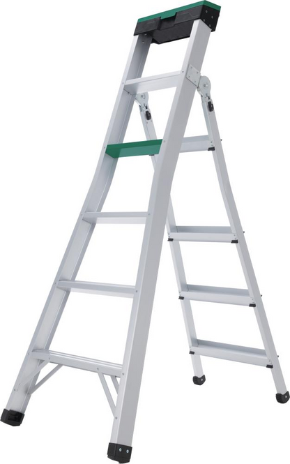 FORTIS Aluminium 3-in-1 Leiter mit 5 Sprossen Höhe 1,80m bis 2,95m