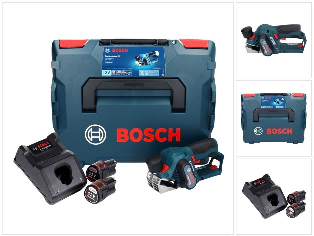 Bosch Akkuhobel GHO 12V-20 inkl. 2 Akkus 3,0 Ah und Ladegerät
